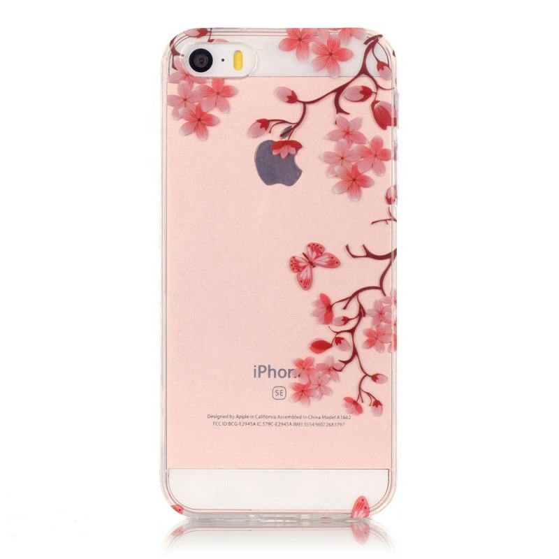 Coque iPhone Se/5/5s Transparente Arbre Fleuri