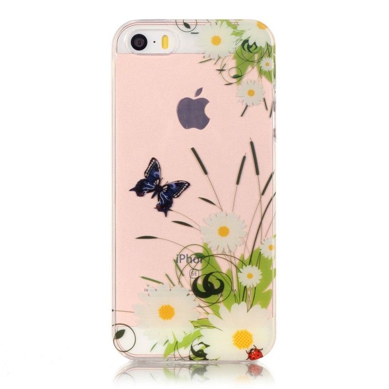 Coque iPhone Se/5/5s Transparente Jolies Marguerites