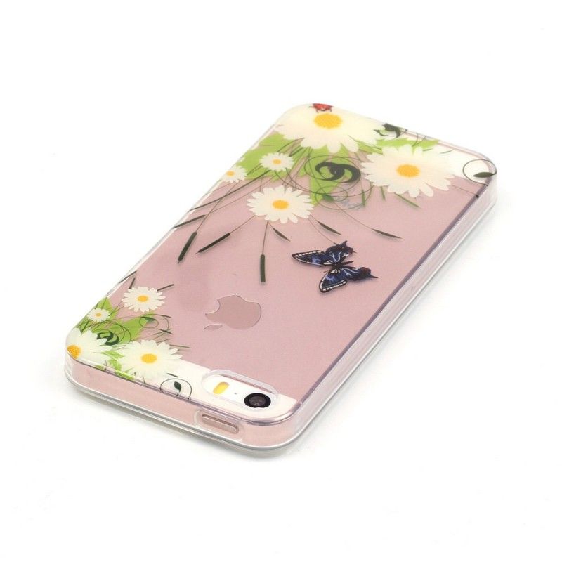 Coque iPhone Se/5/5s Transparente Jolies Marguerites