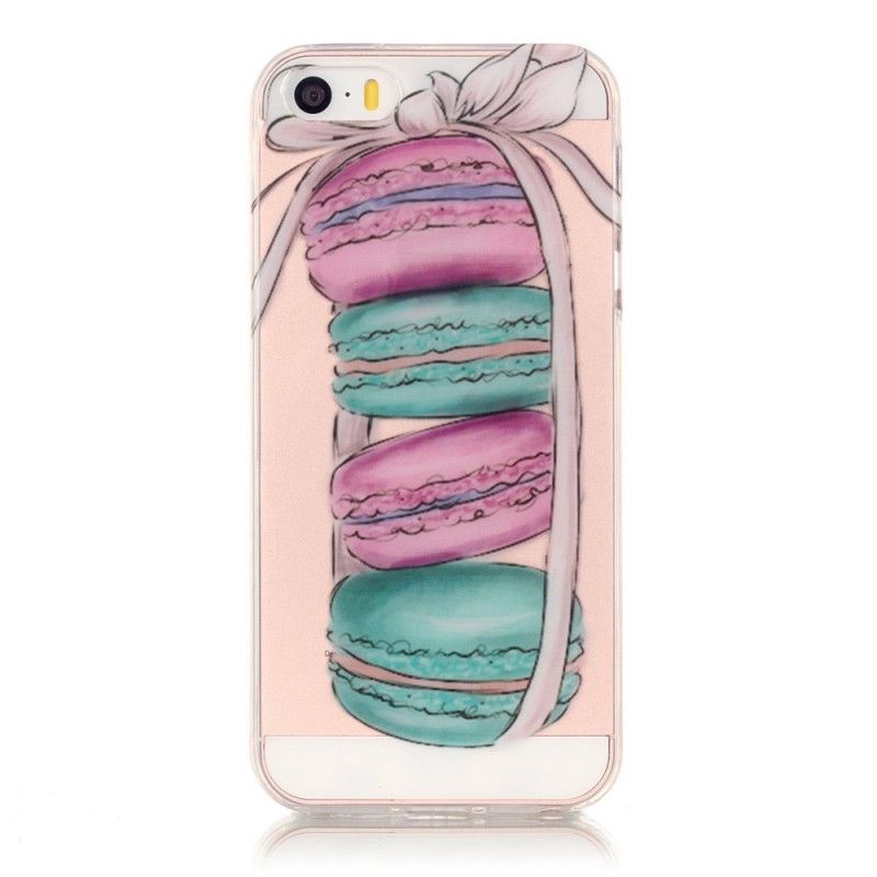 Coque iPhone Se/5/5s Transparente Macarons Gourmands