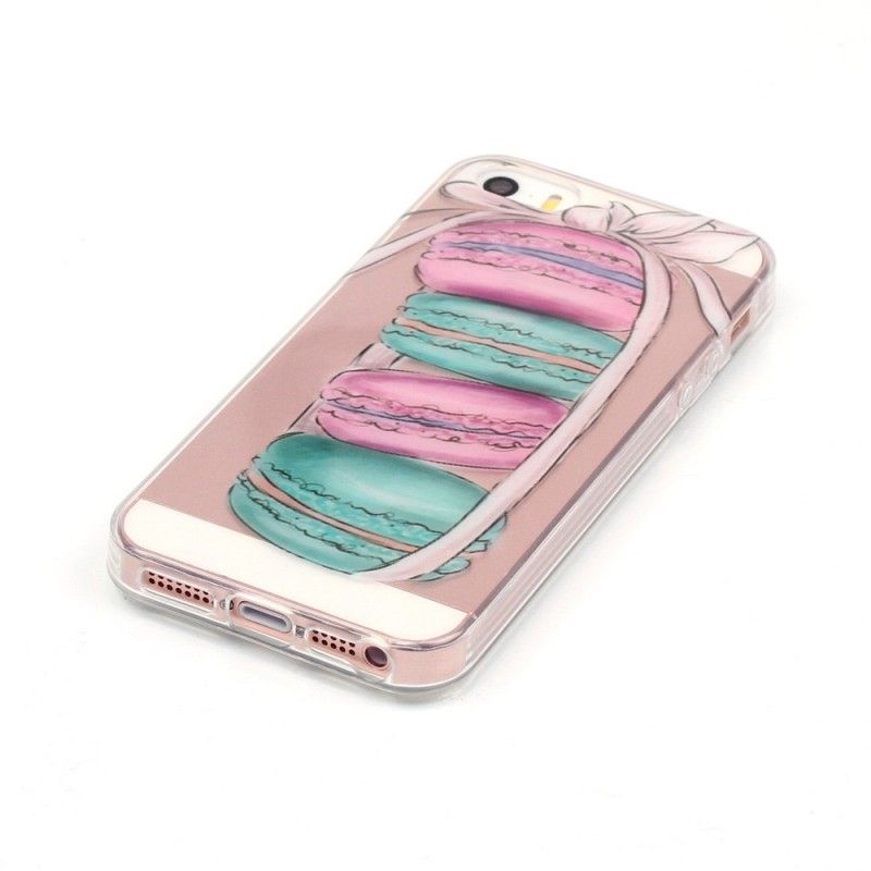 Coque iPhone Se/5/5s Transparente Macarons Gourmands