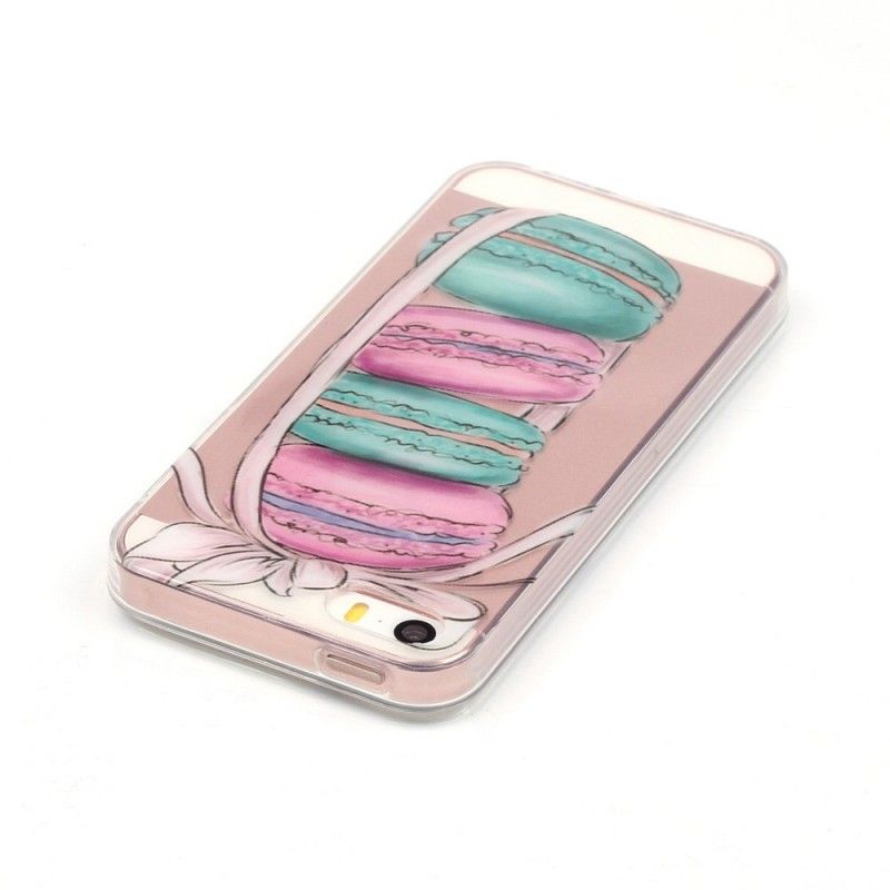 Coque iPhone Se/5/5s Transparente Macarons Gourmands