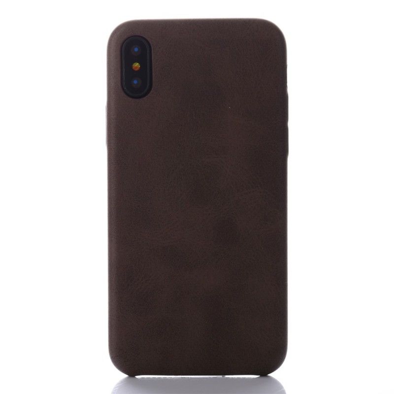 Coque iPhone X Effet Cuir Rétro