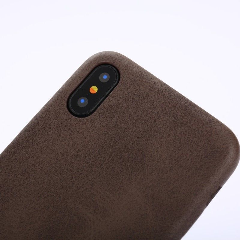 Coque iPhone X Effet Cuir Rétro