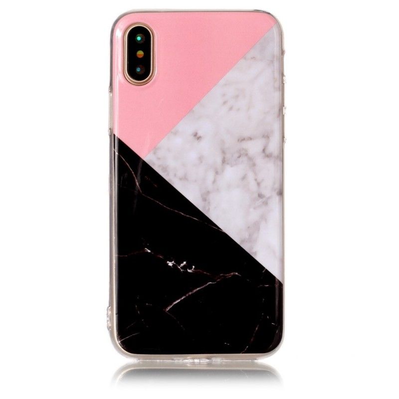 Coque iPhone X Effet Marbre Geométrique