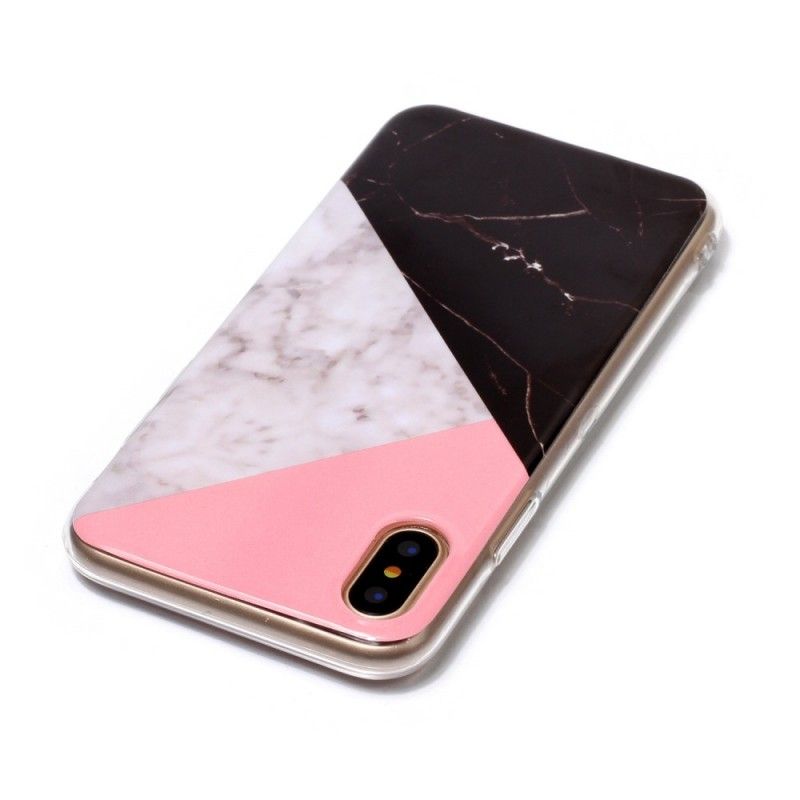 Coque iPhone X Effet Marbre Geométrique