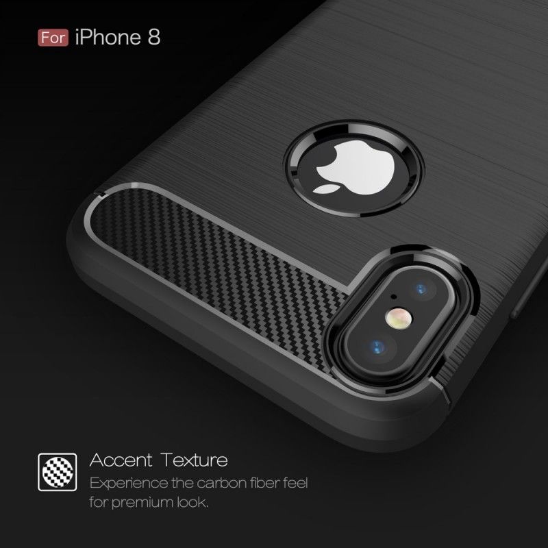 Coque iPhone X Fibre Carbone Brossée