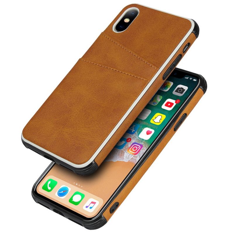 Coque iPhone X Monochrome Double Porte-cartes