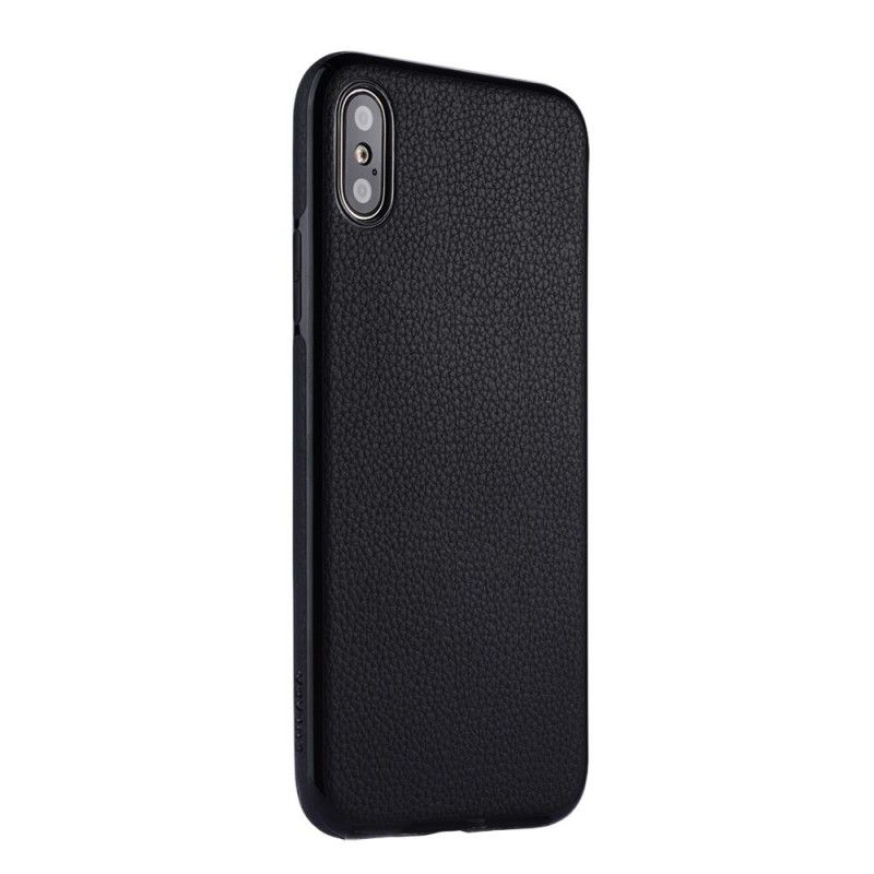 Coque iPhone X Sulada Effet Cuir Litchi