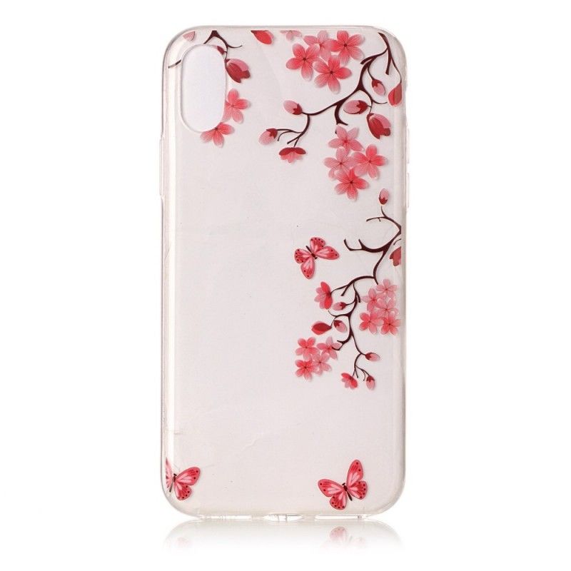 Coque iPhone X Transparente Arbre Fleuri