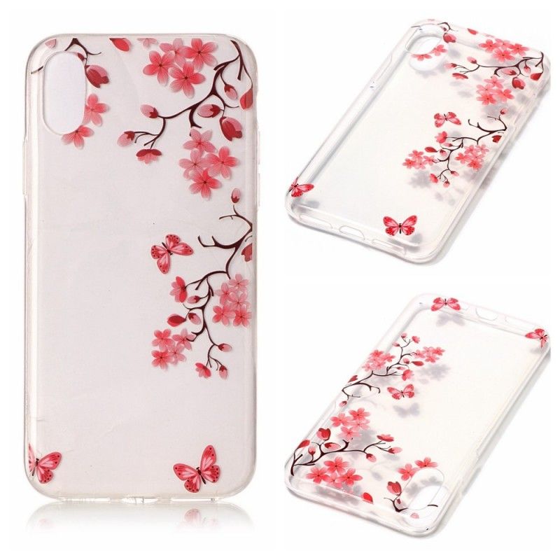 Coque iPhone X Transparente Arbre Fleuri