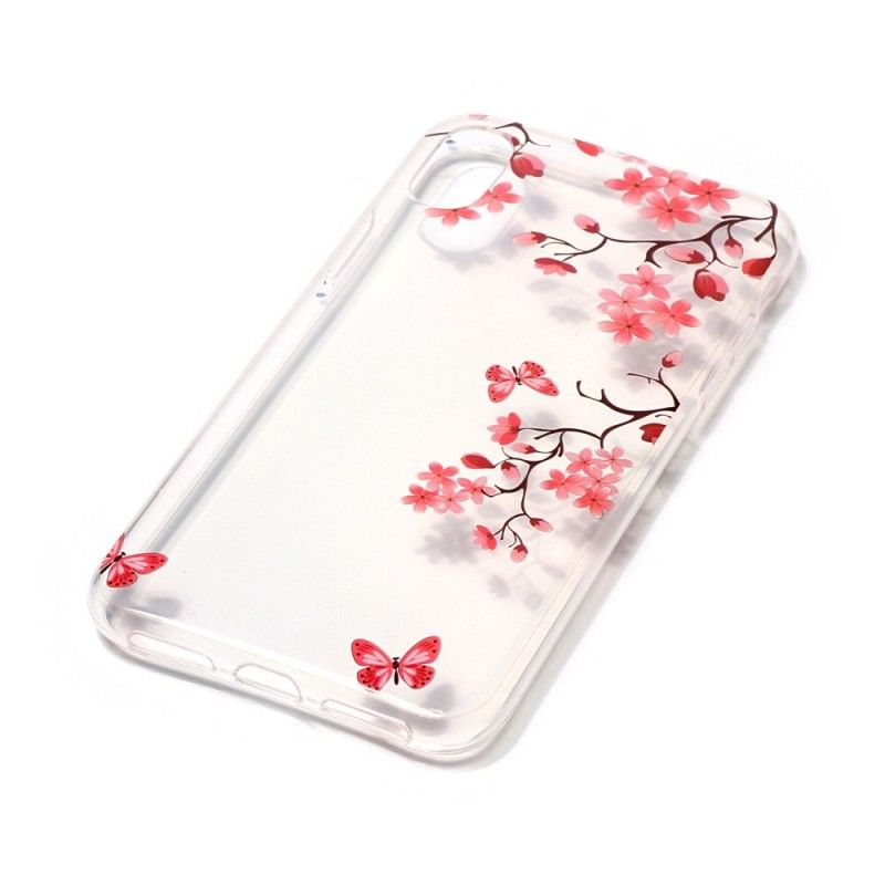 Coque iPhone X Transparente Arbre Fleuri