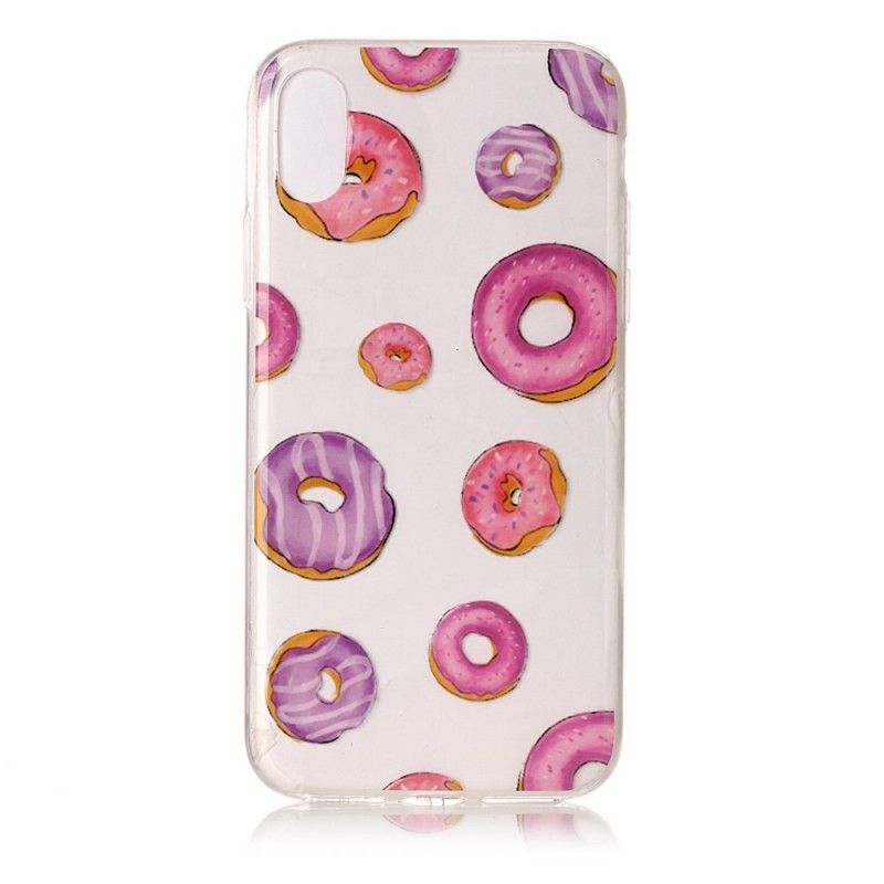 Coque iPhone X Transparente Fan De Donuts