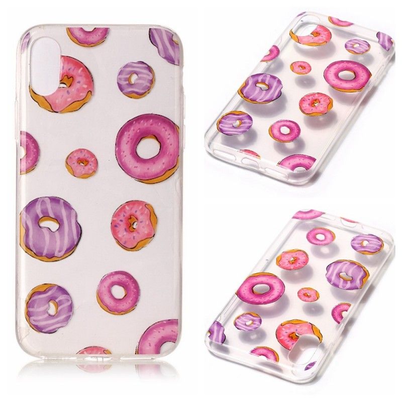 Coque iPhone X Transparente Fan De Donuts
