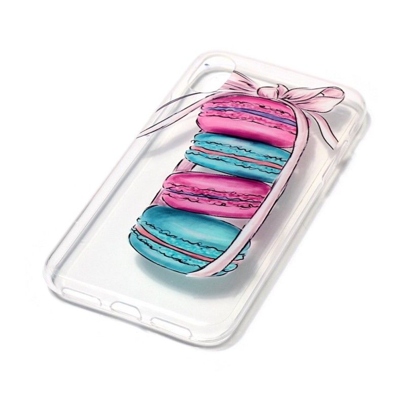 Coque iPhone X Transparente Macarons Gourmands