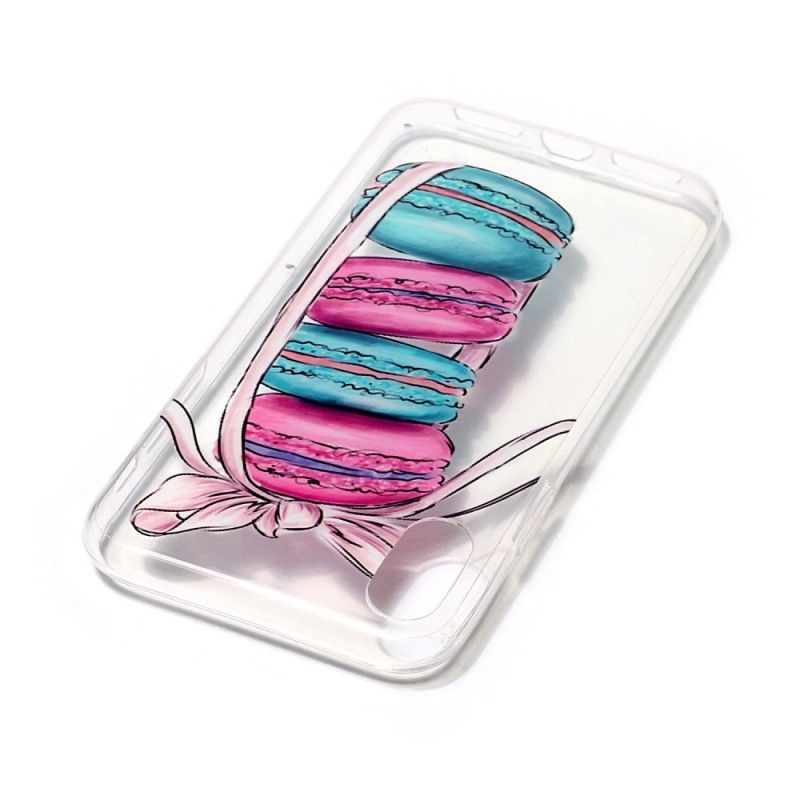 Coque iPhone X Transparente Macarons Gourmands