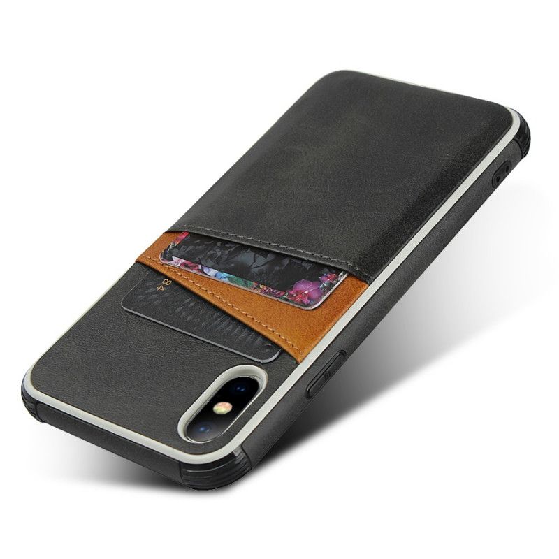 Coque iPhone X / Xs Bicolore Double Porte-cartes