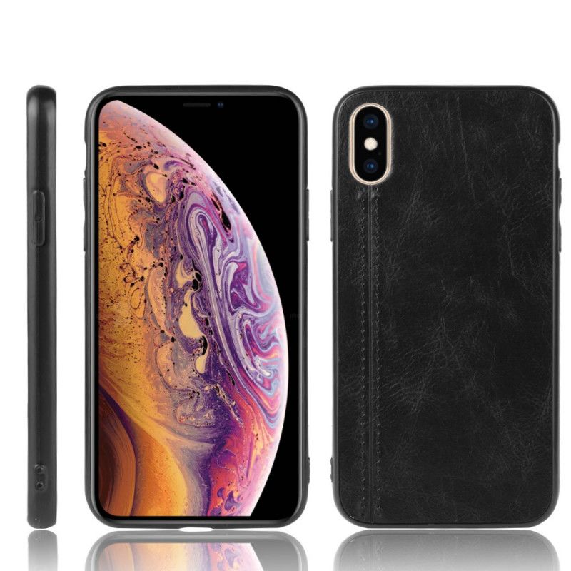 Coque iPhone X / Xs Effet Cuir Couture