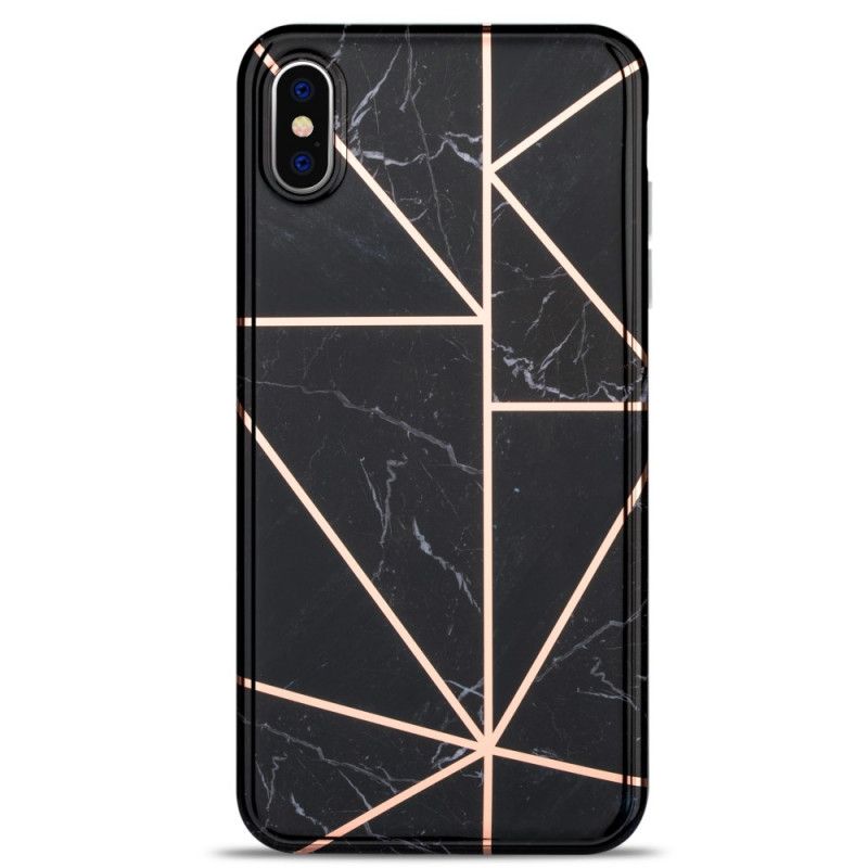 Coque iPhone X / Xs Marbre Géométrique Flashy