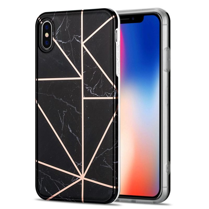 Coque iPhone X / Xs Marbre Géométrique Flashy