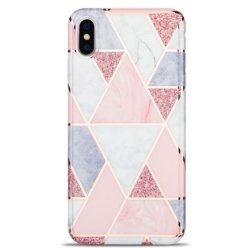 Coque iPhone X / Xs Marbre Géométrique Flashy