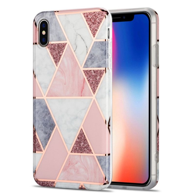 Coque iPhone X / Xs Marbre Géométrique Flashy