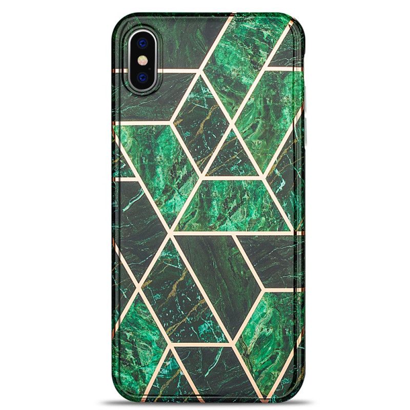 Coque iPhone X / Xs Marbre Géométrique Flashy