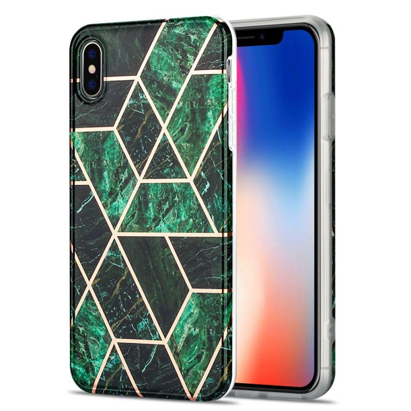 Coque iPhone X / Xs Marbre Géométrique Flashy