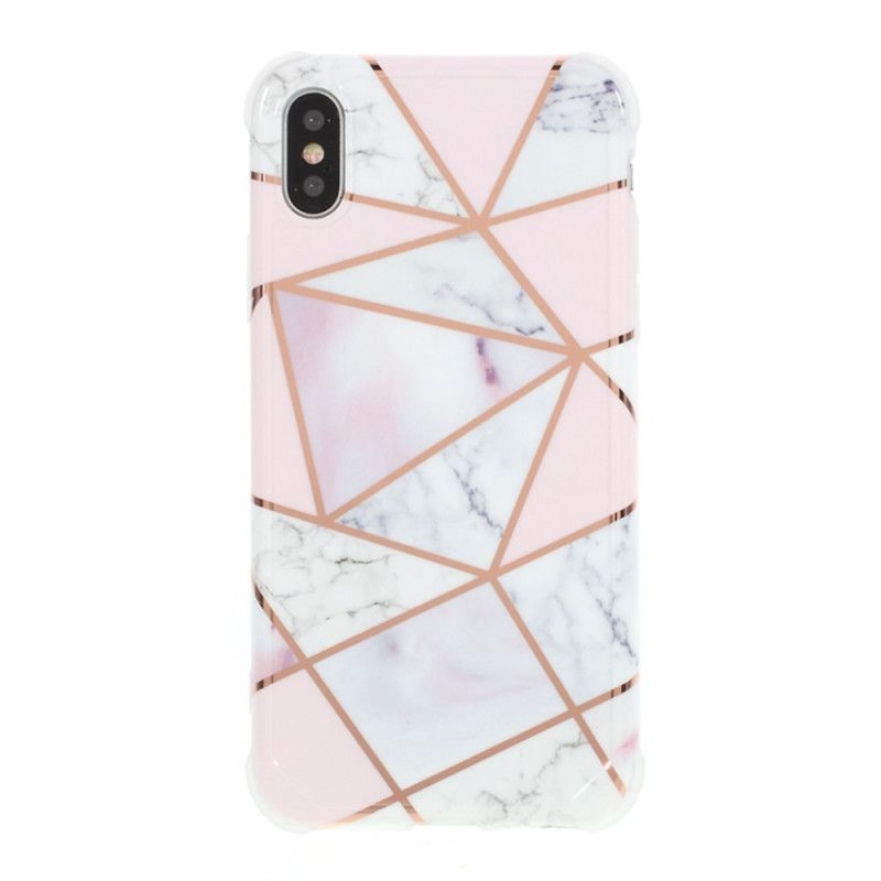 Coque iPhone X / Xs Marbre Géométrique Flashy