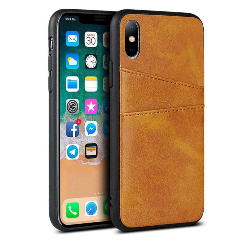 Coque iPhone X / Xs Monochrome Double Porte-cartes