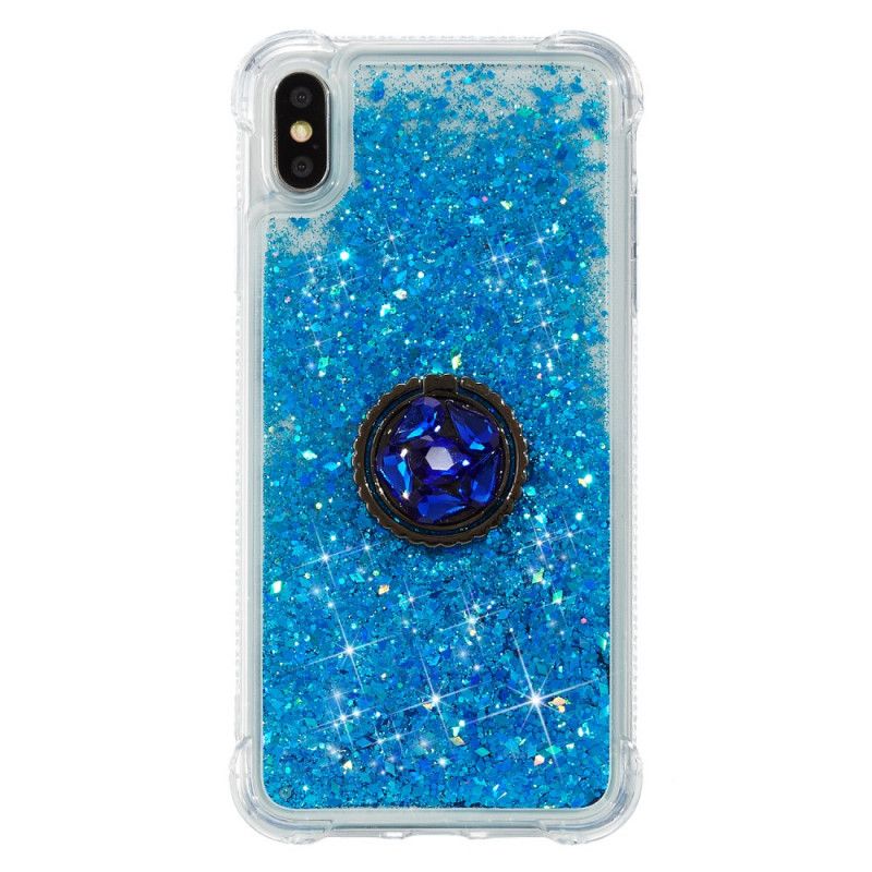 Coque iPhone X / Xs Paillettes Avec Anneau-support