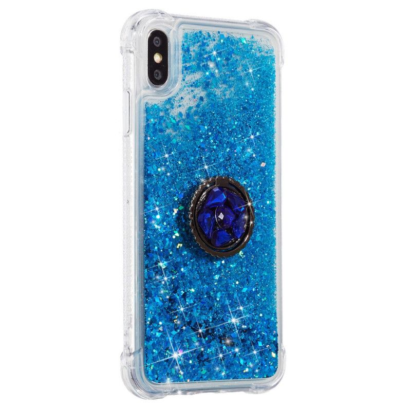 Coque iPhone X / Xs Paillettes Avec Anneau-support