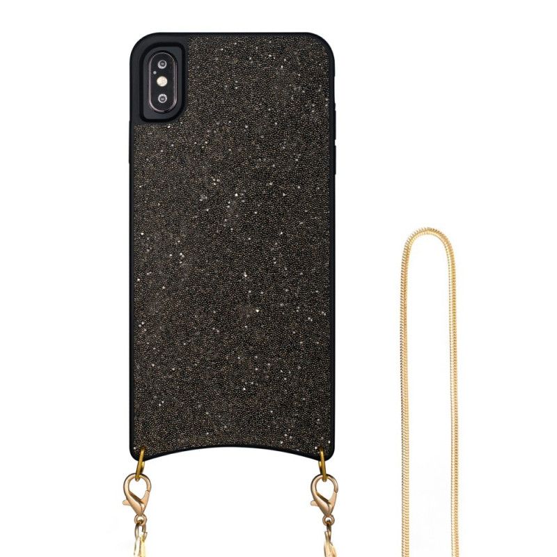 Coque iPhone X / Xs Paillettes Avec Chaîne