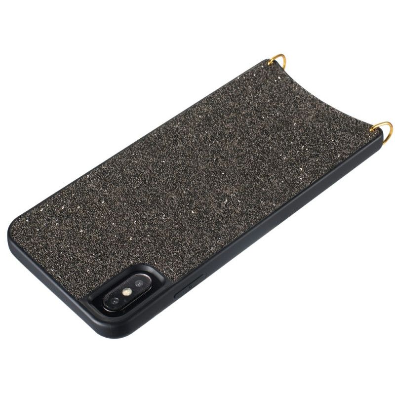 Coque iPhone X / Xs Paillettes Avec Chaîne