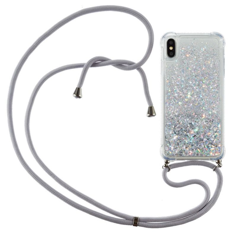 Coque iPhone X / Xs Paillettes Et Cordon