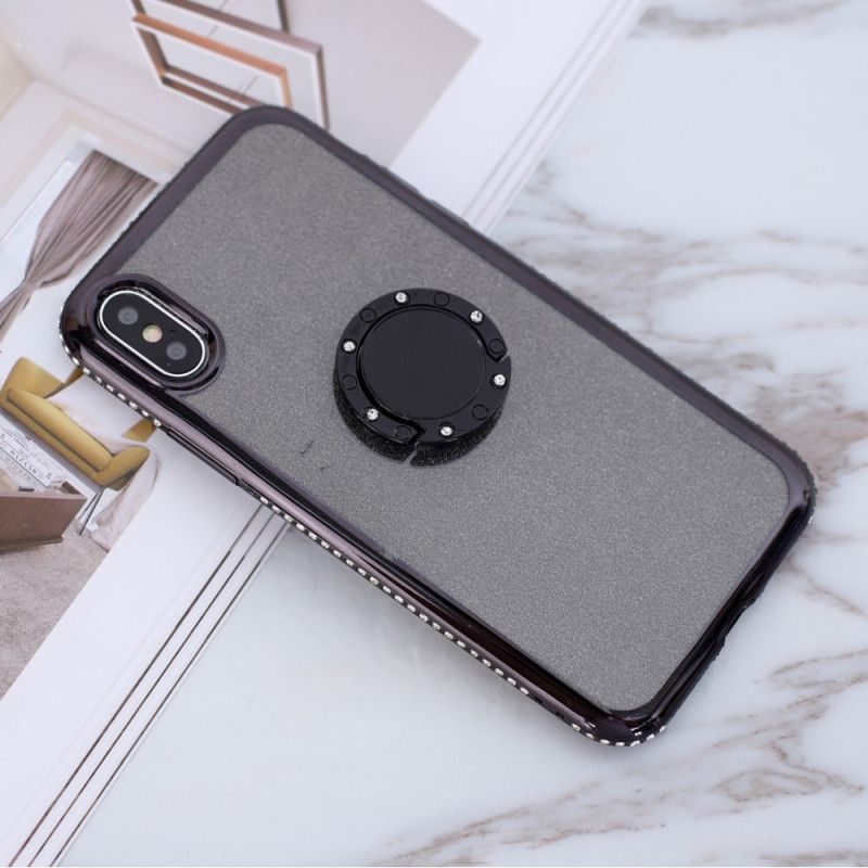 Coque iPhone X / Xs Paillettes Et Diamants Anneau