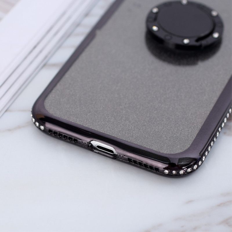 Coque iPhone X / Xs Paillettes Et Diamants Anneau