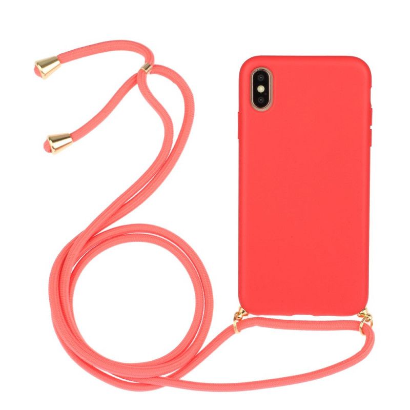 Coque iPhone X / Xs Silicone Avec Cordon Coloré