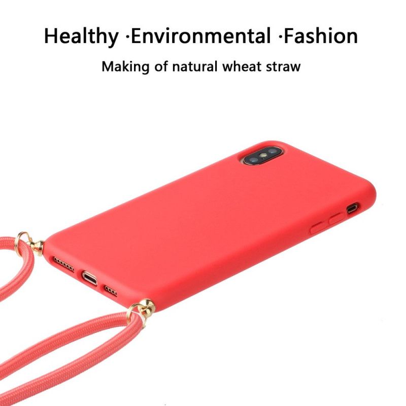 Coque iPhone X / Xs Silicone Avec Cordon Coloré