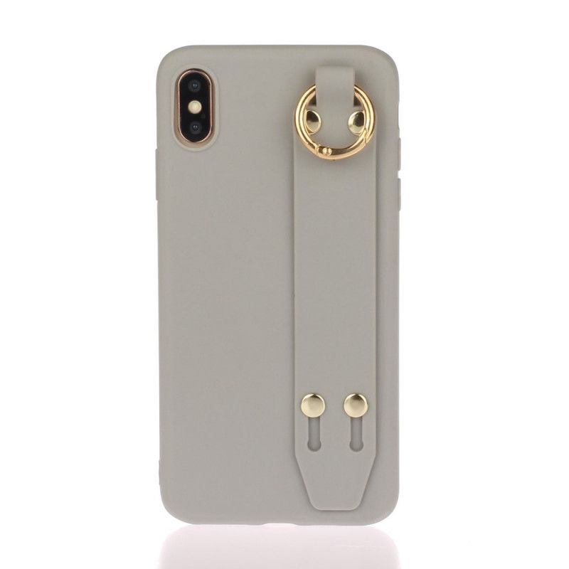 Coque iPhone X / Xs Silicone Avec Sangle Support
