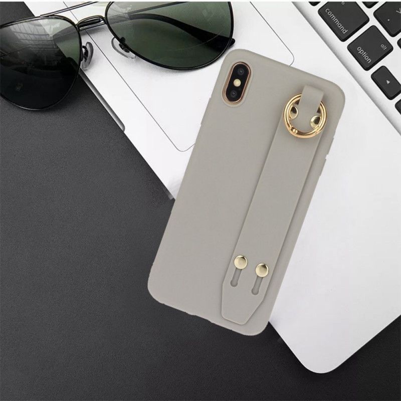 Coque iPhone X / Xs Silicone Avec Sangle Support