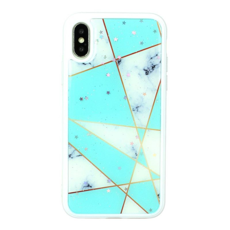 Coque iPhone X / Xs Silicone Et Époxy Marbre Design