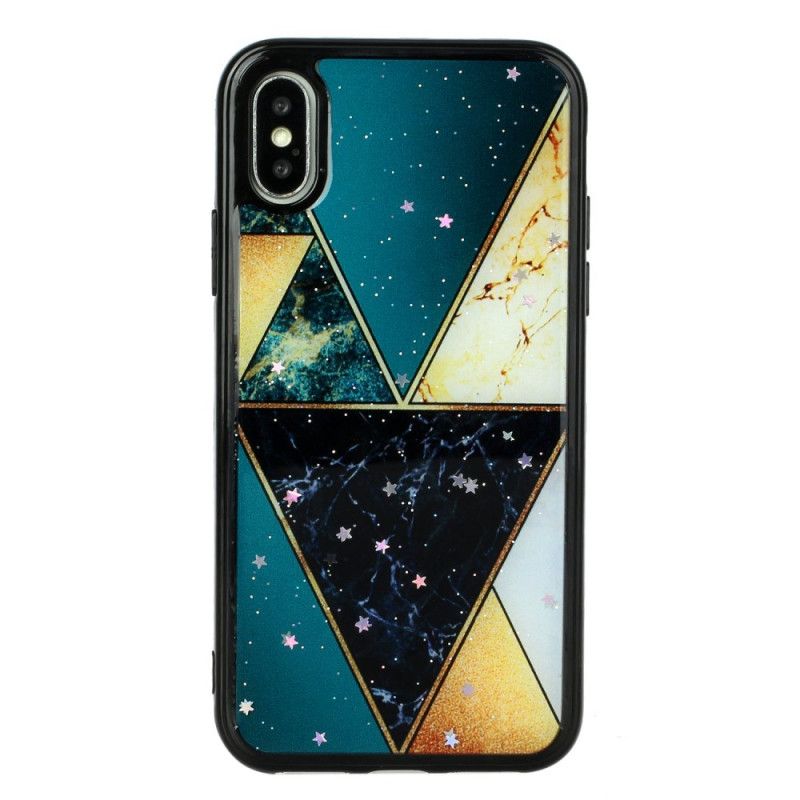 Coque iPhone X / Xs Silicone Et Époxy Style Marbre