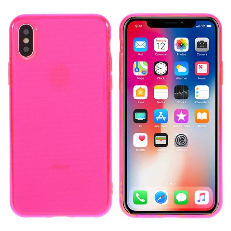 Coque iPhone X / Xs Silicone Transparente Colorée