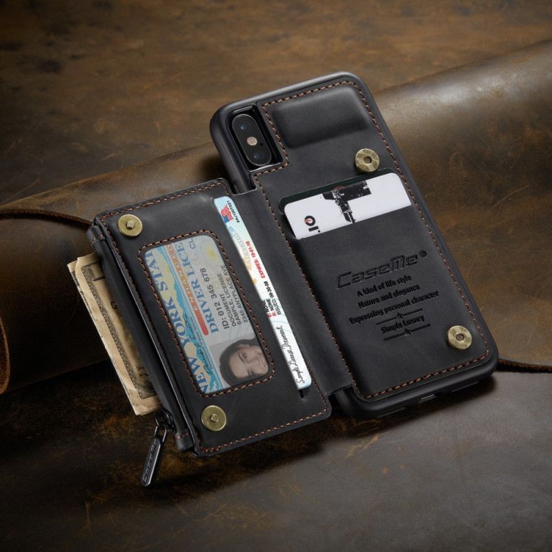 Coque iPhone X / Xs Style Portefeuille Caseme