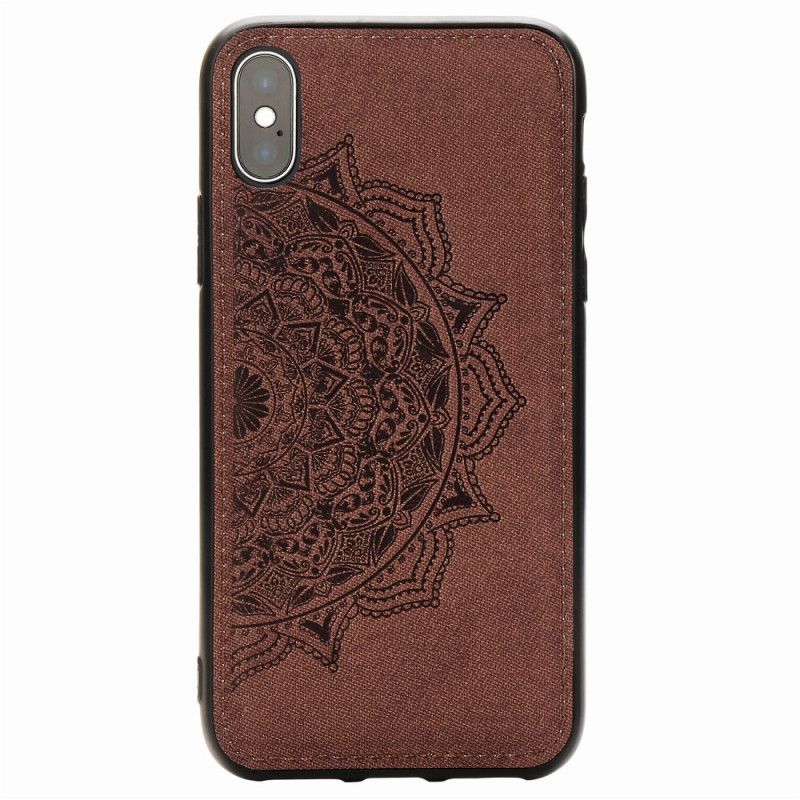 Coque iPhone X / Xs Texture Tissu Et Mandala