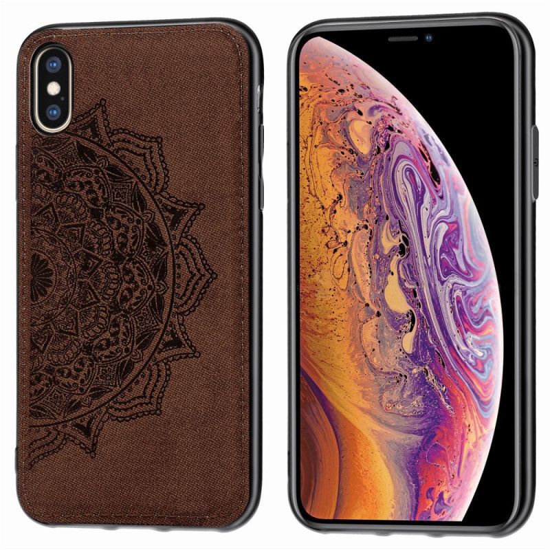 Coque iPhone X / Xs Texture Tissu Et Mandala