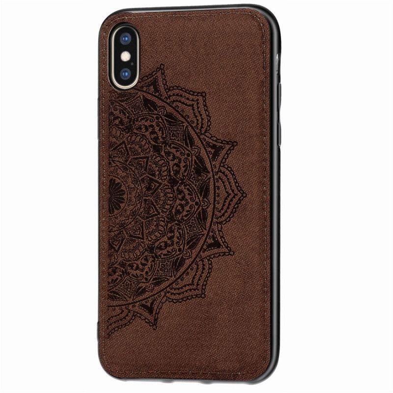 Coque iPhone X / Xs Texture Tissu Et Mandala