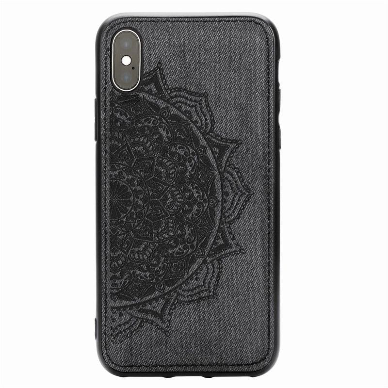 Coque iPhone X / Xs Texture Tissu Et Mandala