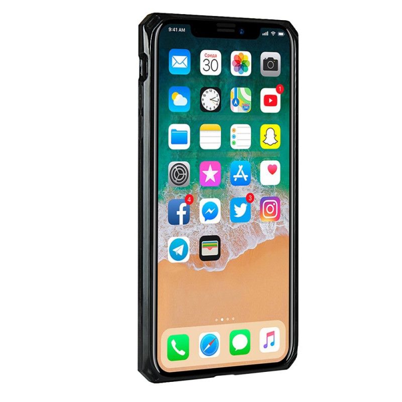 Coque iPhone X / Xs Véritable Cuir Sangle, Porte-carte Et Lanière